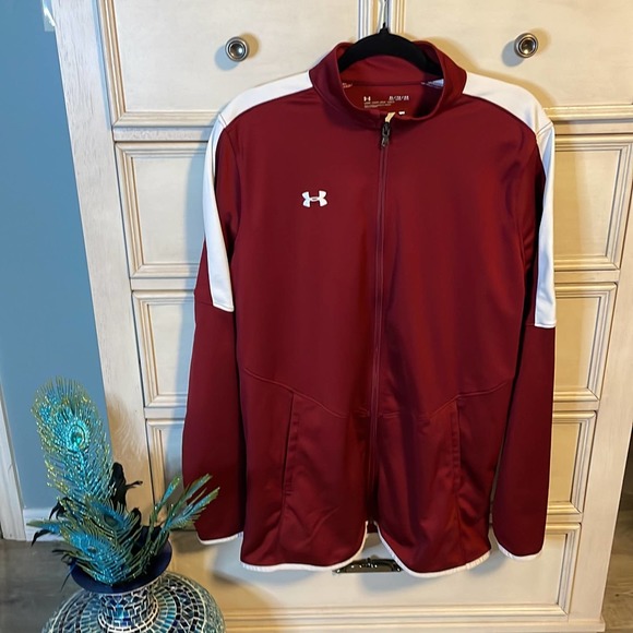 Under Armour mens XL Cranberry color block track zip light jacket - Picture 1 of 7